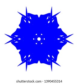 Blue Flowers / Pseudo-Snowflakes on white background. - Vector