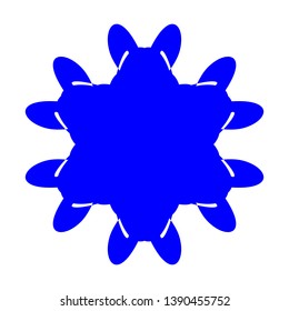 Blue Flowers / Pseudo-Snowflakes on white background. - Vector
