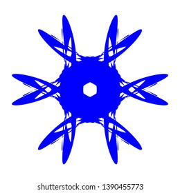 Blue Flowers / Pseudo-Snowflakes on white background. - Vector