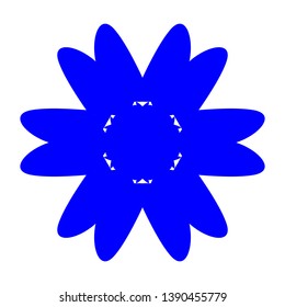 Blue Flowers / Pseudo-Snowflakes on white background. - Vector