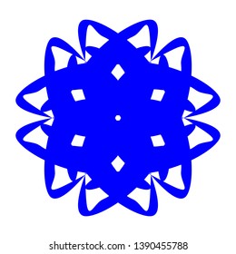 Blue Flowers / Pseudo-Snowflakes on white background. - Vector
