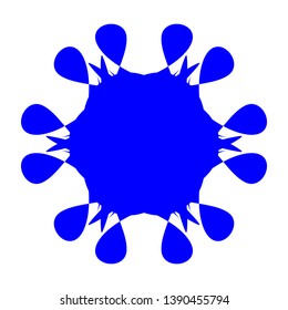 Blue Flowers / Pseudo-Snowflakes on white background. - Vector