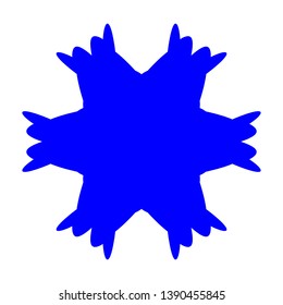 Blue Flowers / Pseudo-Snowflakes on white background. - Vector