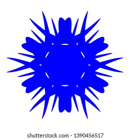 Blue Flowers / Pseudo-Snowflakes on white background. - Vector