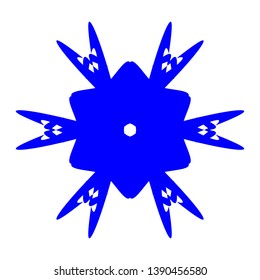 Blue Flowers / Pseudo-Snowflakes on white background. - Vector