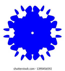 Blue Flowers / Pseudo-Snowflakes on white background. - Vector