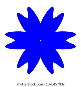 Blue Flowers / Pseudo-Snowflakes on white background. - Vector