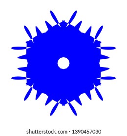 Blue Flowers / Pseudo-Snowflakes on white background. - Vector