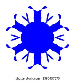 Blue Flowers / Pseudo-Snowflakes on white background. - Vector