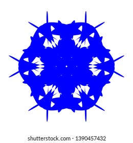 Blue Flowers / Pseudo-Snowflakes on white background. - Vector