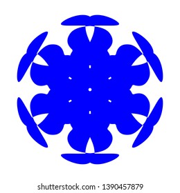 Blue Flowers / Pseudo-Snowflakes on white background. - Vector
