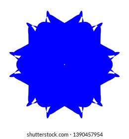 Blue Flowers / Pseudo-Snowflakes on white background. - Vector