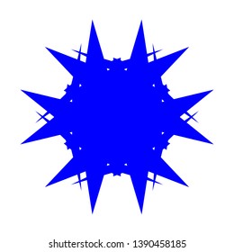 Blue Flowers / Pseudo-Snowflakes on white background. - Vector