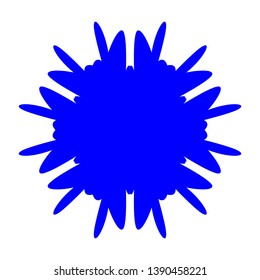 Blue Flowers / Pseudo-Snowflakes on white background. - Vector