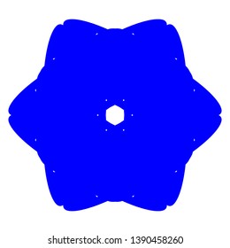 Blue Flowers / Pseudo-Snowflakes on white background. - Vector