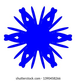 Blue Flowers / Pseudo-Snowflakes on white background. - Vector