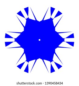 Blue Flowers / Pseudo-Snowflakes on white background. - Vector