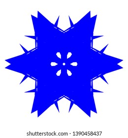 Blue Flowers / Pseudo-Snowflakes on white background. - Vector