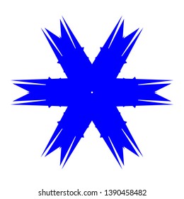 Blue Flowers / Pseudo-Snowflakes on white background. - Vector