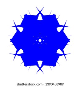 Blue Flowers / Pseudo-Snowflakes on white background. - Vector