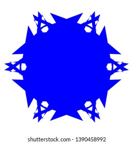 Blue Flowers / Pseudo-Snowflakes on white background. - Vector