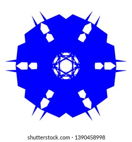 Blue Flowers / Pseudo-Snowflakes on white background. - Vector