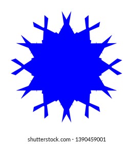 Blue Flowers / Pseudo-Snowflakes on white background. - Vector