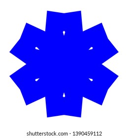 Blue Flowers / Pseudo-Snowflakes on white background. - Vector