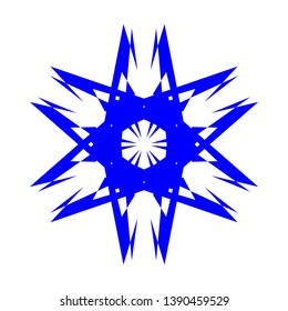 Blue Flowers / Pseudo-Snowflakes on white background. - Vector