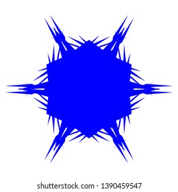 Blue Flowers / Pseudo-Snowflakes on white background. - Vector