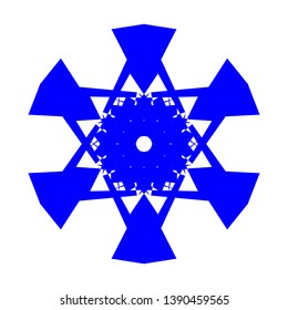 Blue Flowers / Pseudo-Snowflakes on white background. - Vector