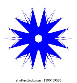 Blue Flowers / Pseudo-Snowflakes on white background. - Vector