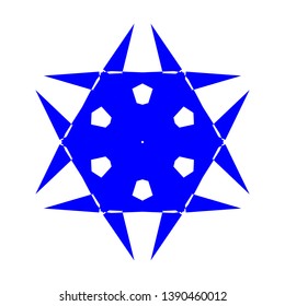 Blue Flowers / Pseudo-Snowflakes on white background. - Vector