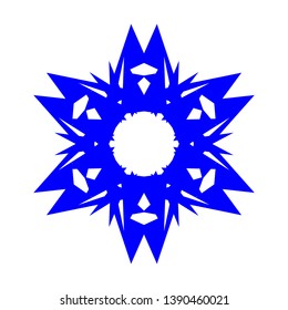 Blue Flowers / Pseudo-Snowflakes on white background. - Vector