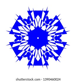 Blue Flowers / Pseudo-Snowflakes on white background. - Vector