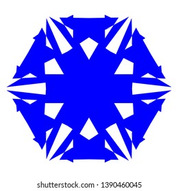 Blue Flowers / Pseudo-Snowflakes on white background. - Vector