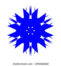 Blue Flowers / Pseudo-Snowflakes on white background. - Vector
