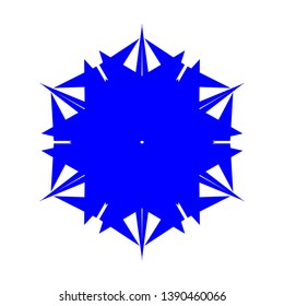 Blue Flowers / Pseudo-Snowflakes on white background. - Vector