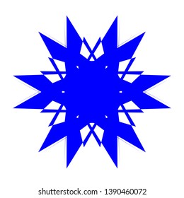 Blue Flowers / Pseudo-Snowflakes on white background. - Vector