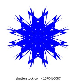 Blue Flowers / Pseudo-Snowflakes on white background. - Vector