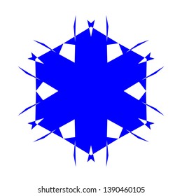 Blue Flowers / Pseudo-Snowflakes on white background. - Vector