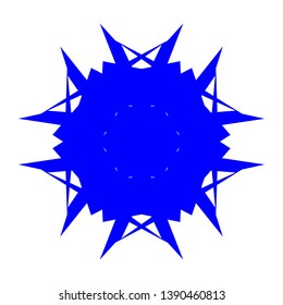 Blue Flowers / Pseudo-Snowflakes on white background. - Vector