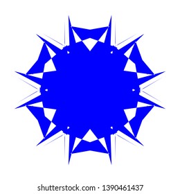 Blue Flowers / Pseudo-Snowflakes on white background. - Vector