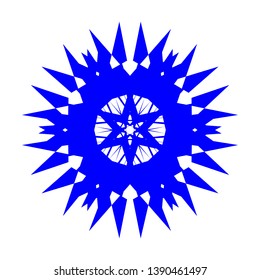Blue Flowers / Pseudo-Snowflakes on white background. - Vector