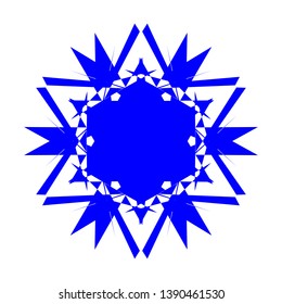 Blue Flowers / Pseudo-Snowflakes on white background. - Vector