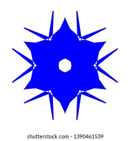 Blue Flowers / Pseudo-Snowflakes on white background. - Vector