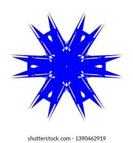 Blue Flowers / Pseudo-Snowflakes on white background. - Vector