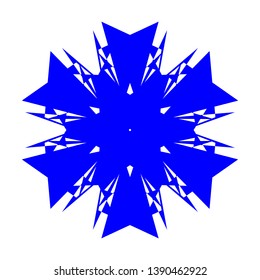 Blue Flowers / Pseudo-Snowflakes on white background. - Vector