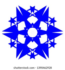 Blue Flowers / Pseudo-Snowflakes on white background. - Vector