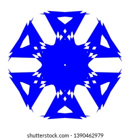 Blue Flowers / Pseudo-Snowflakes on white background. - Vector